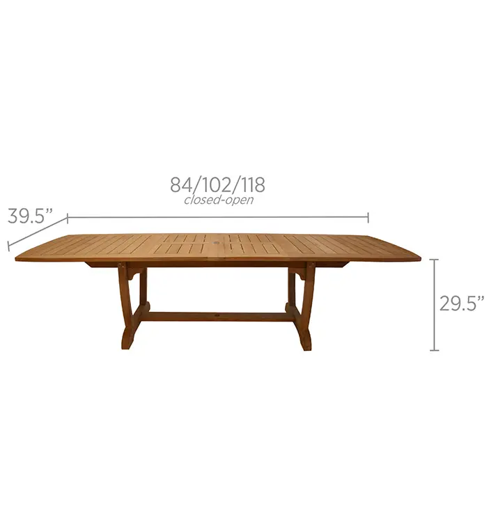 84/102/120″ Gala Expansion Table – Double Leaf, view 2